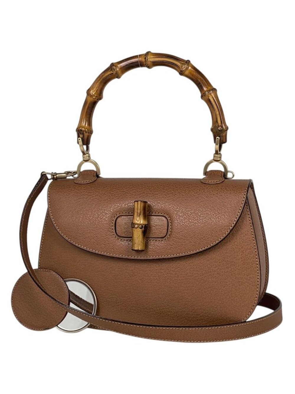 Gucci Handbag Bamboo 2-Way Leather Brown